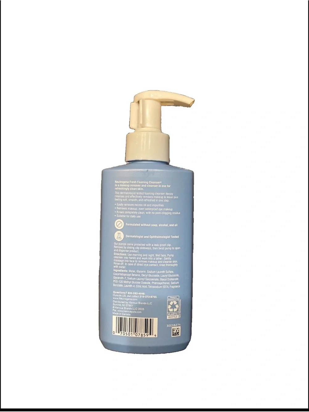 Neutrogena Fresh Foaming Cleanser - Light Blue and Cream Pump